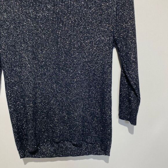 Objects D'art Women's Multicolor Rhinestone Metallic Ribbed Knit Sweater Medium - Picture 9 of 9